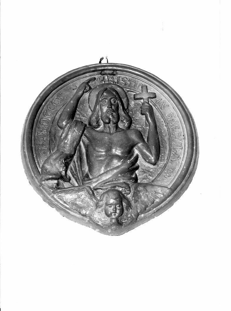 Cristo benedicente in clipeo (rilievo) - bottega marchigiana (sec. XX)