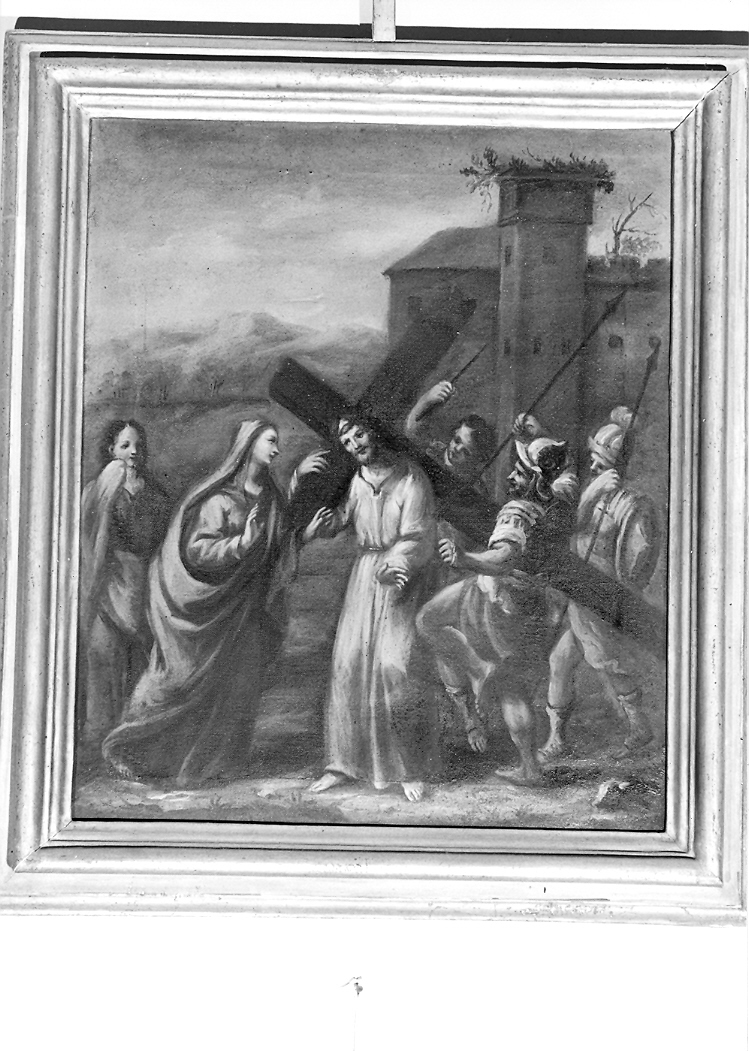 stazione IV: Gesù incontra la Madonna (Via Crucis, elemento d'insieme) - ambito marchigiano (seconda metà sec. XVIII)