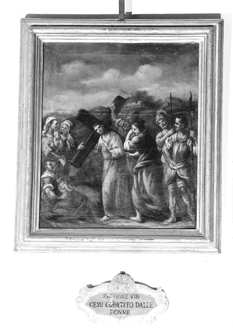 stazione VIII: Gesù consola le donne di Gerusalemme (Via Crucis, elemento d'insieme) - ambito marchigiano (seconda metà sec. XVIII)
