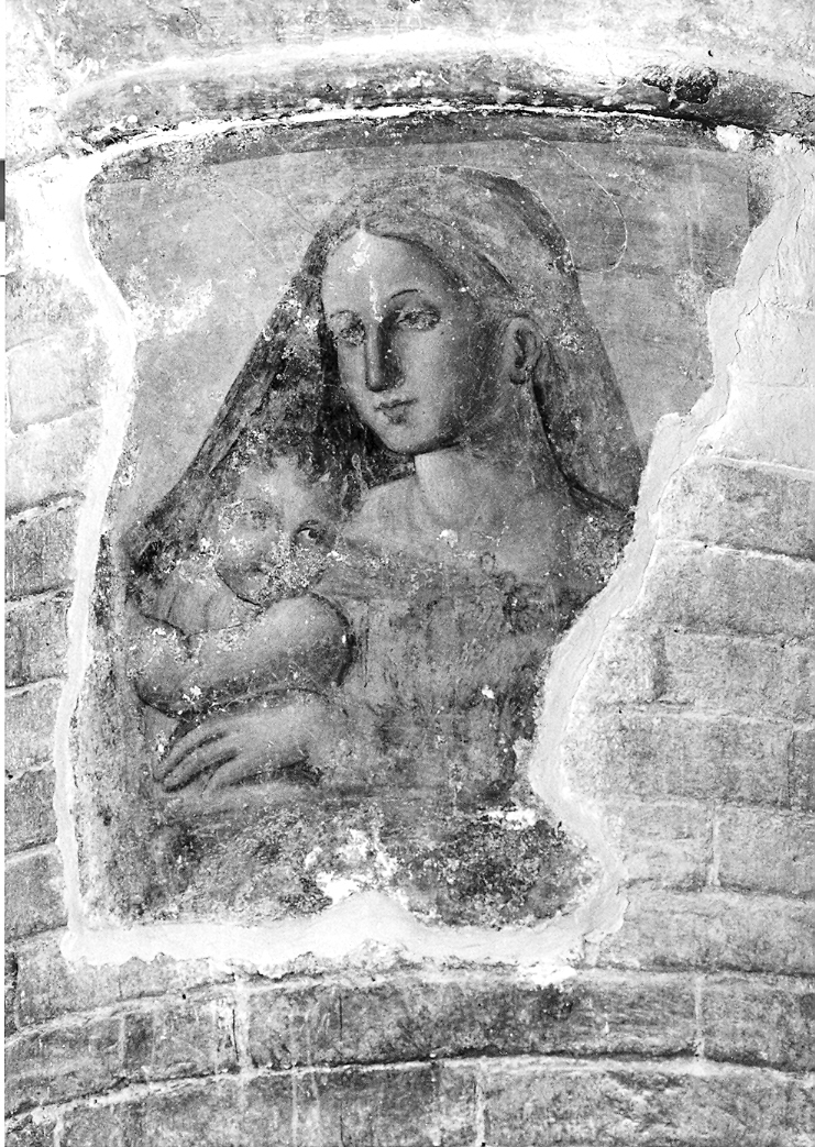 Madonna con Bambino (dipinto, frammento) - ambito Italia centrale (seconda metà sec. XVI)