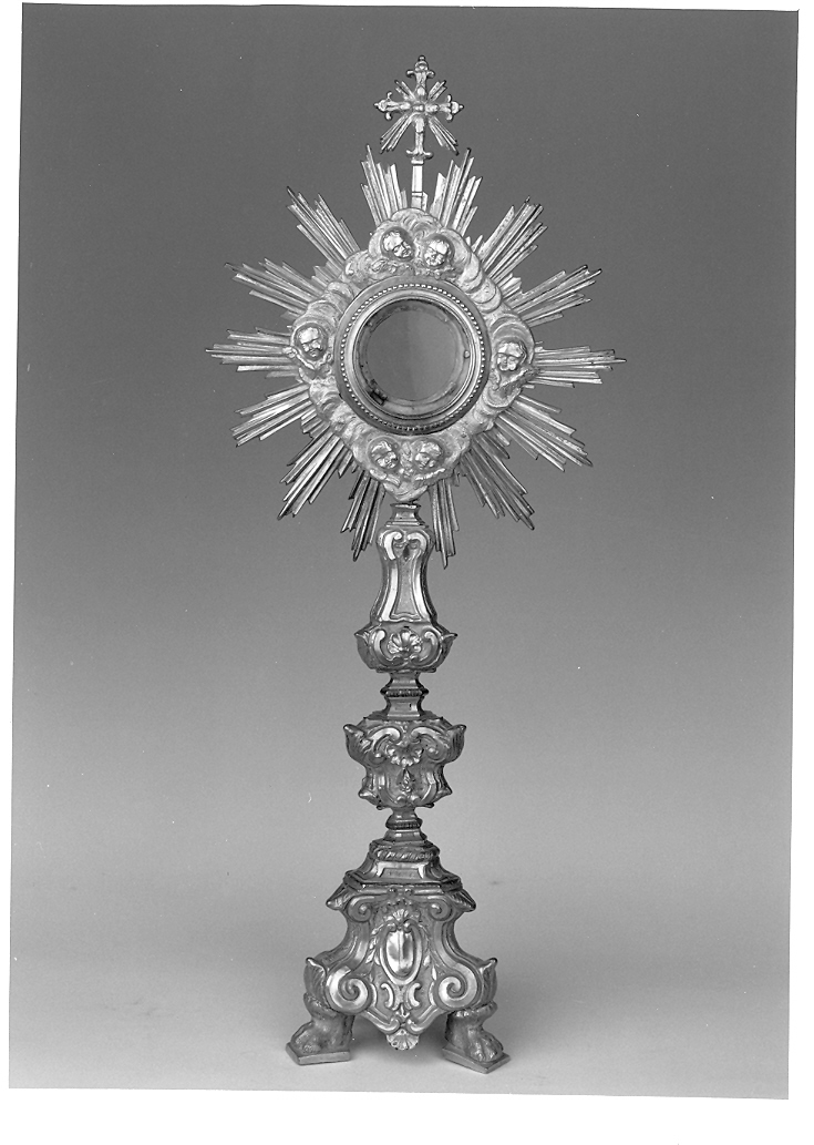 ostensorio - a raggiera - ambito marchigiano (sec. XVIII)