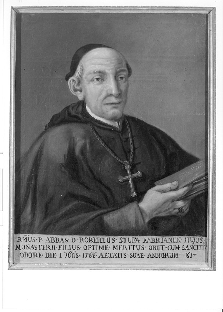 ritratto dell'abate benedettino Roberto Stufa (dipinto) - ambito marchigiano (seconda metà sec. XVIII)