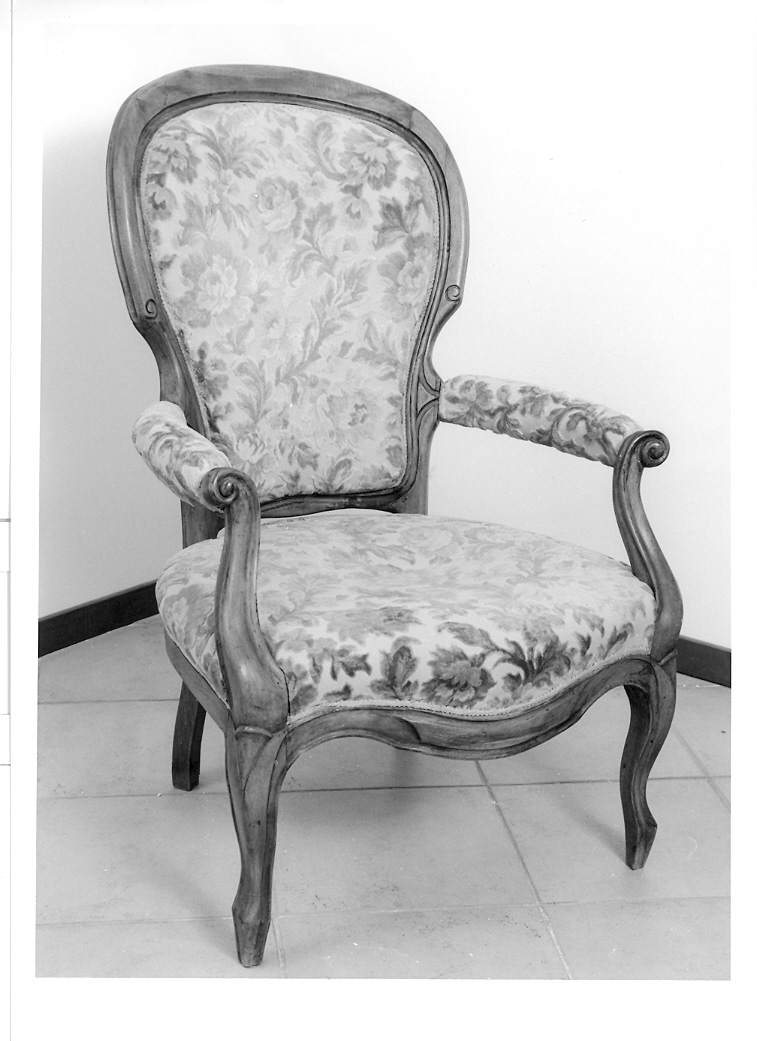 poltrona - bottega italiana (metà sec. XIX)