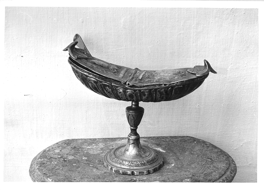 navicella portaincenso - a doppia valva - bottega marchigiana (fine/inizio secc. XVIII/ XIX)