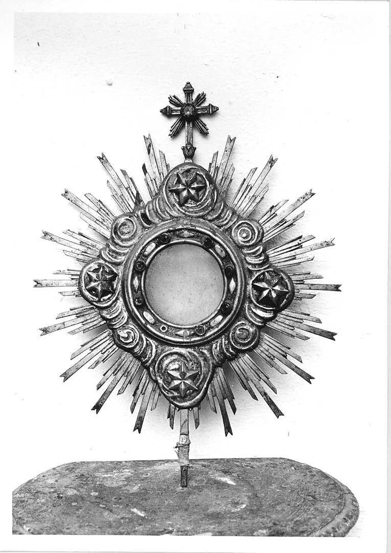 ostensorio - a raggiera, frammento - bottega marchigiana (sec. XVIII)