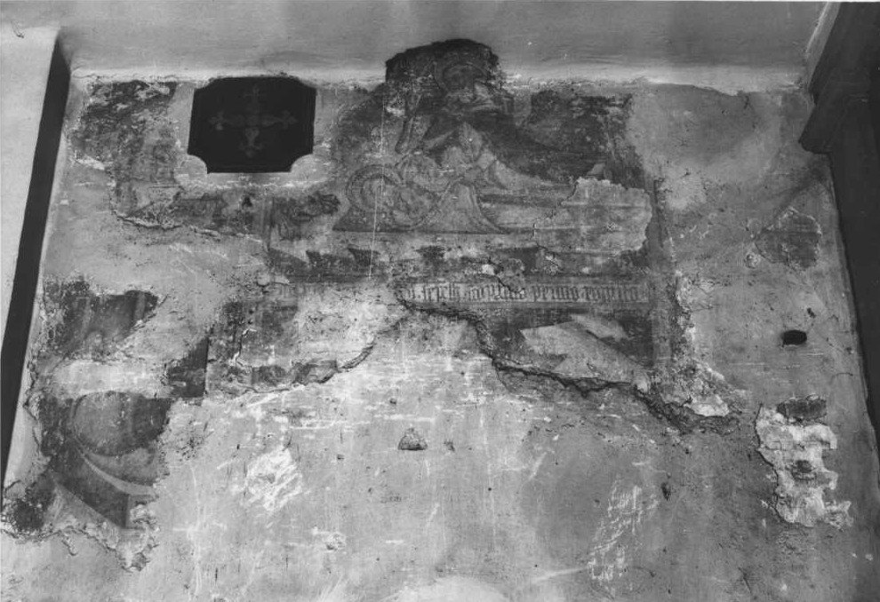 Sant'Antonio Abate seppellisce San Paolo Eremita aiutato da due leoni (dipinto) - ambito marchigiano (seconda metà sec. XIV)