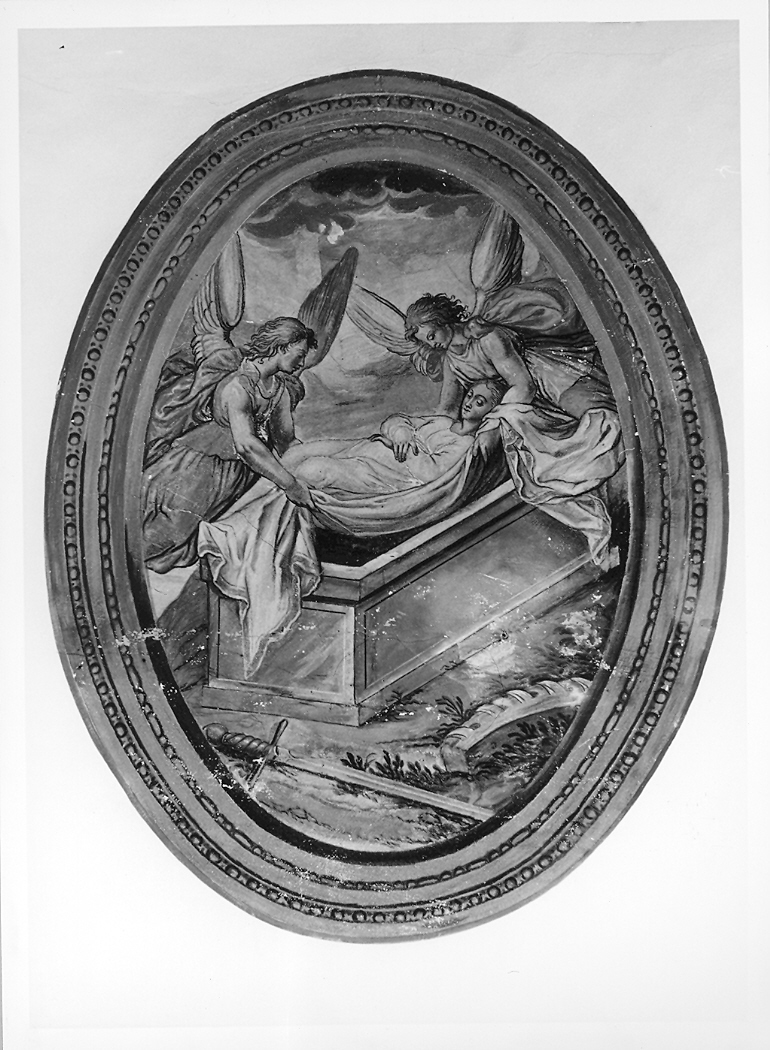 deposizione di Santa Caterina d'Alessandria nel sepolcro (dipinto) - ambito marchigiano (sec. XVIII)