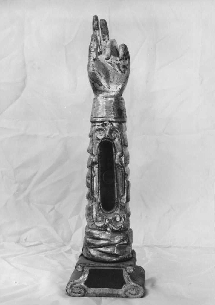 reliquiario antropomorfo - a braccio, coppia - bottega marchigiana (sec. XVIII)