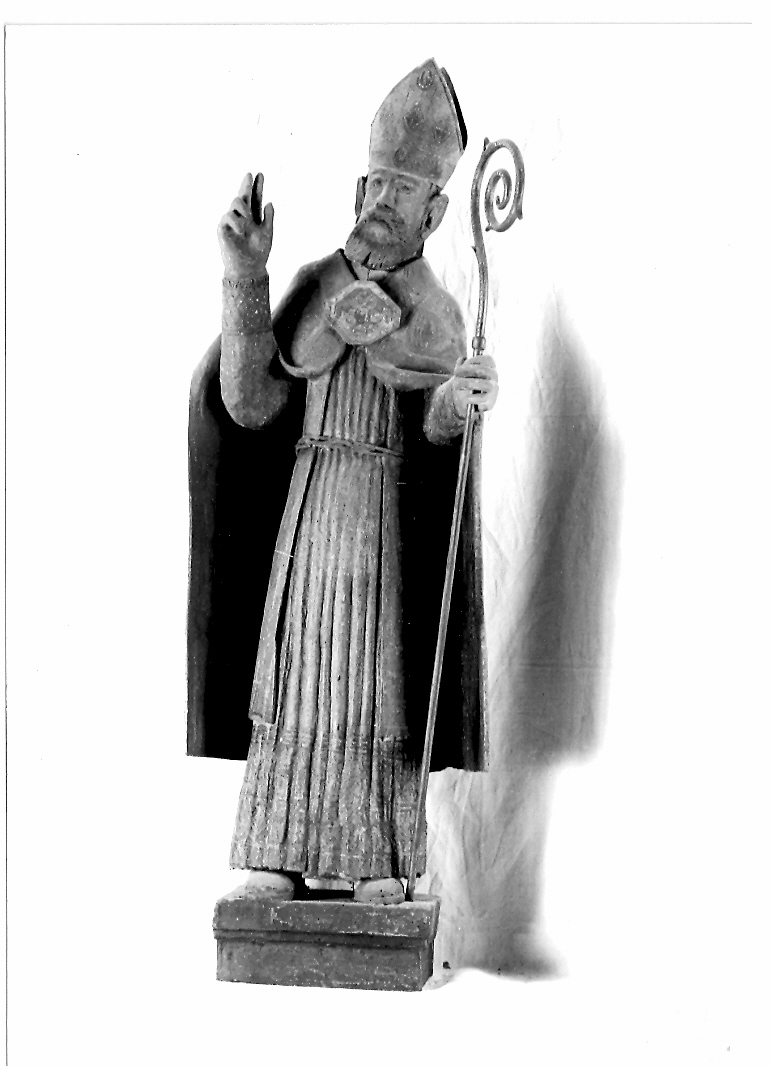 Santo vescovo (statua) - bottega marchigiana (fine/inizio secc. XVI/ XVII)