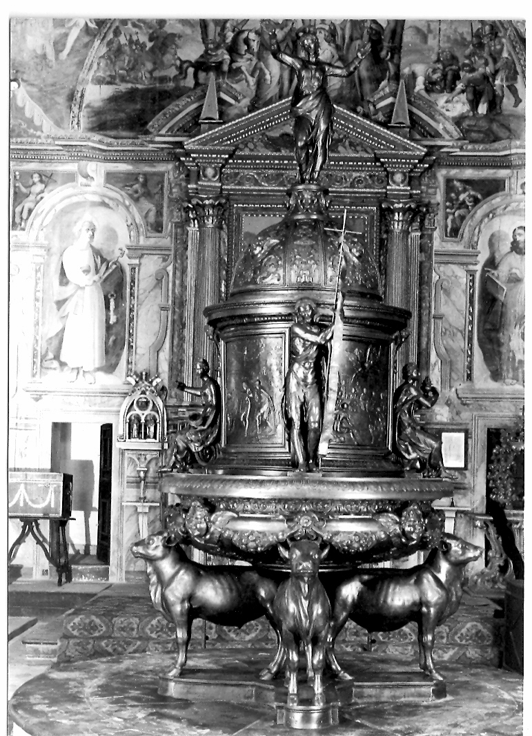 fonte battesimale, insieme di Jacometti Pietro Paolo (attribuito), Jacometti Tarquinio (sec. XVII)