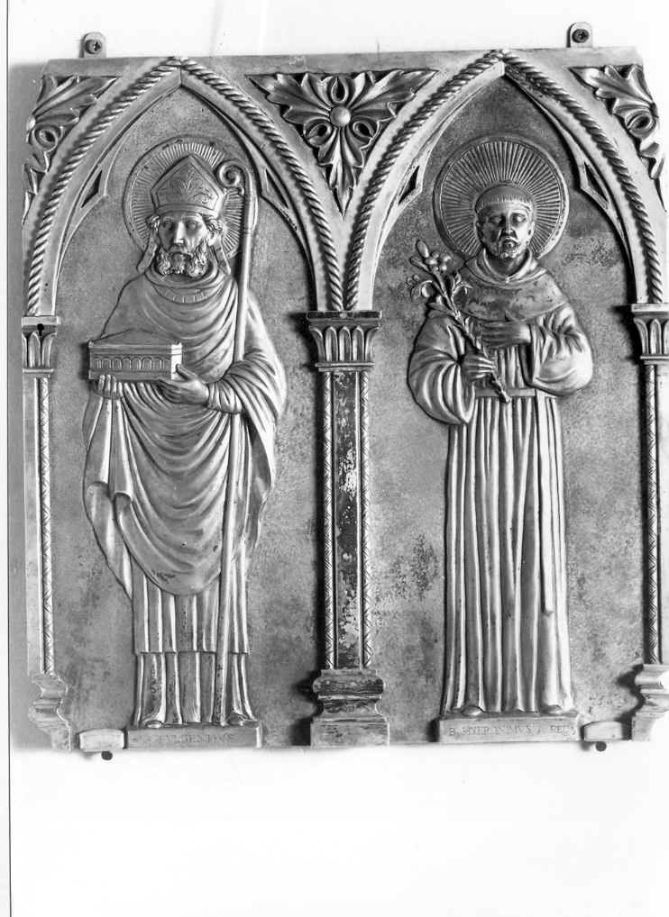 San Fulgenzio e Beato Gerolamo (formella) - bottega romana (sec. XX)