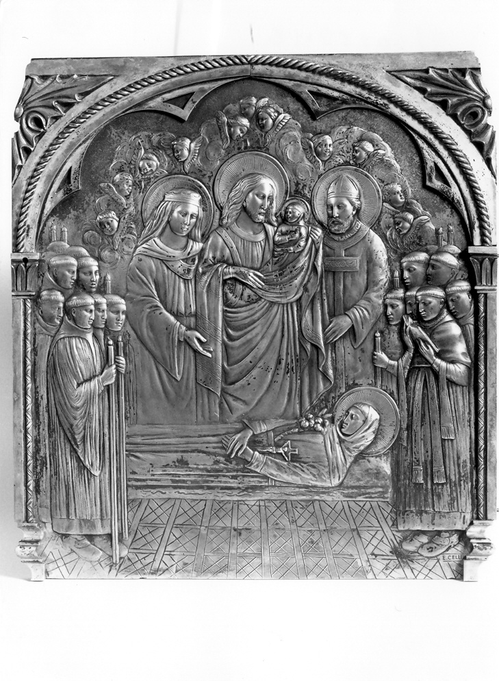 morte di San Nicola (formella) - bottega romana (sec. XX)
