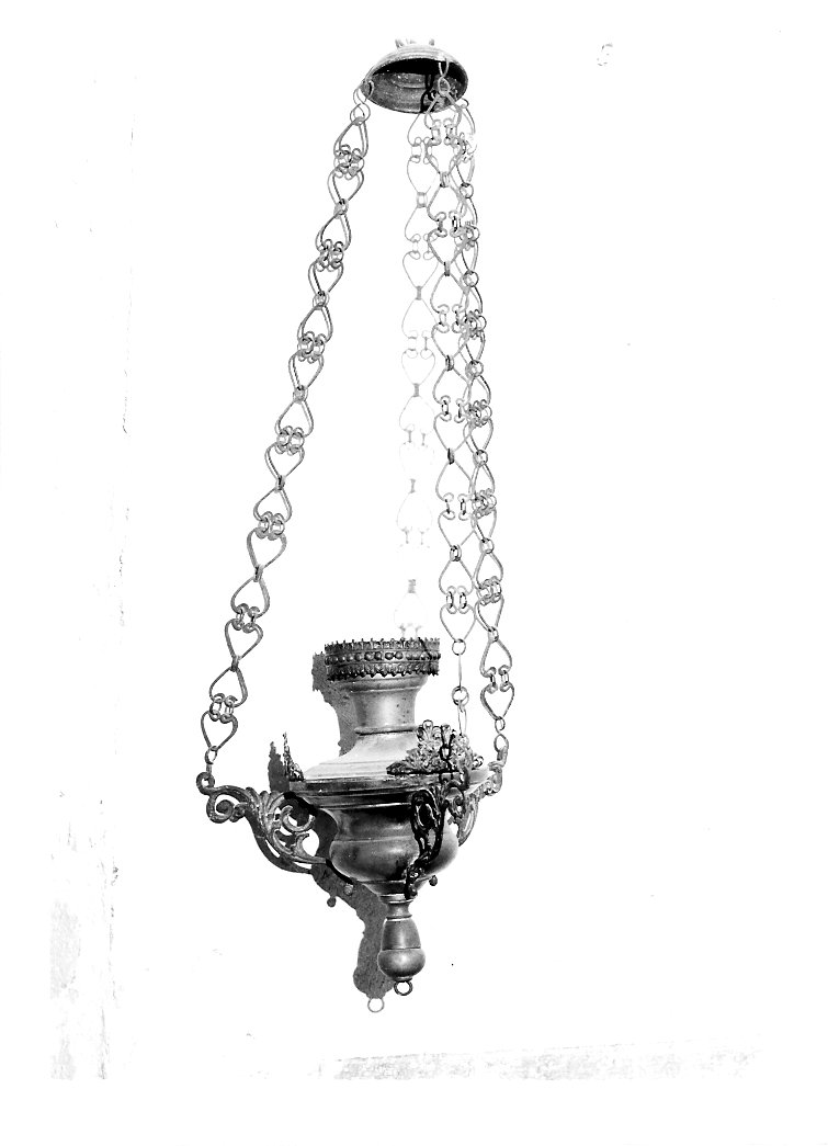 lampada pensile - manifattura emiliana (seconda metà sec. XIX)