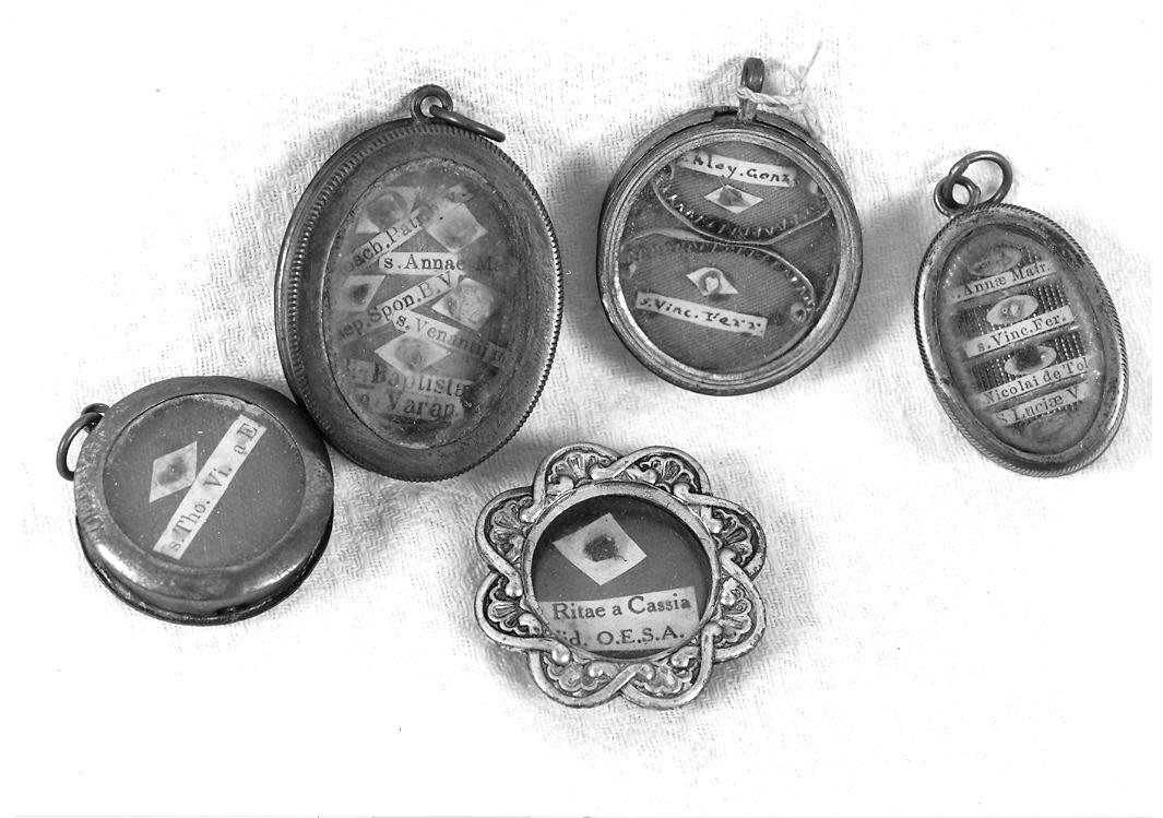 reliquiario, serie - bottega marchigiana (prima metà sec. XIX)