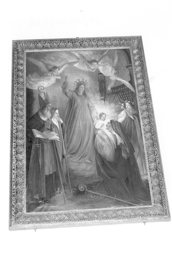 Madonna con Bambino, San Benedetto, Santa Scolastica e Santa Gertrude (dipinto) di Bozzi Nicola (sec. XIX)