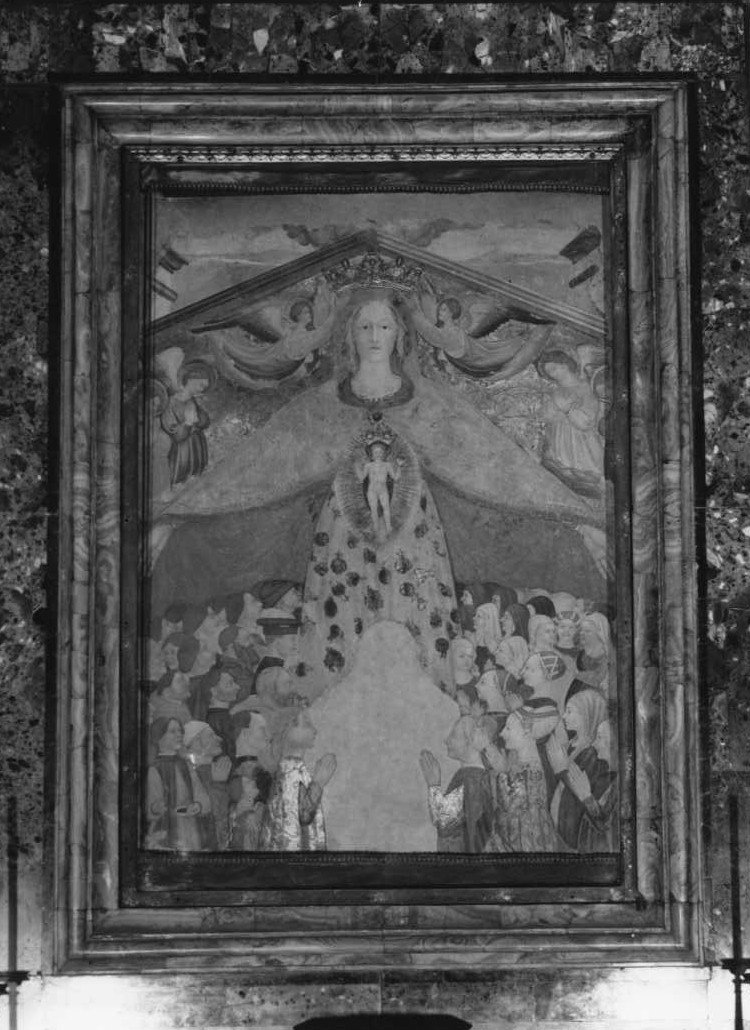 Madonna della Misericordia con Bambino in Mandorla (dipinto) - ambito marchigiano (sec. XV)