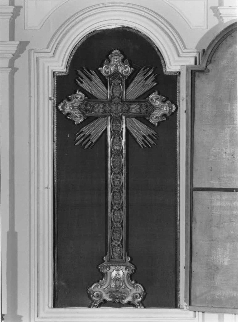 reliquiario - a croce - ambito marchigiano (prima metà sec. XIX)