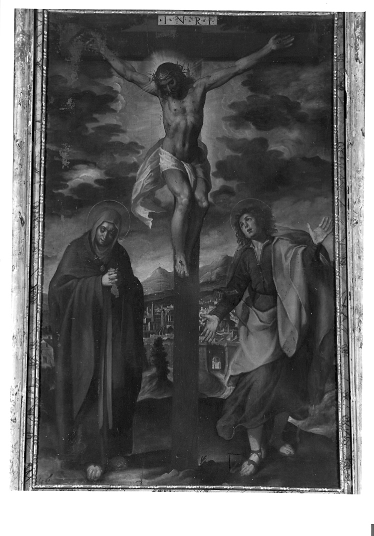 crocifissione di Cristo (dipinto) di Bellini Filippo (attribuito) (fine/inizio secc. XVI/ XVII)