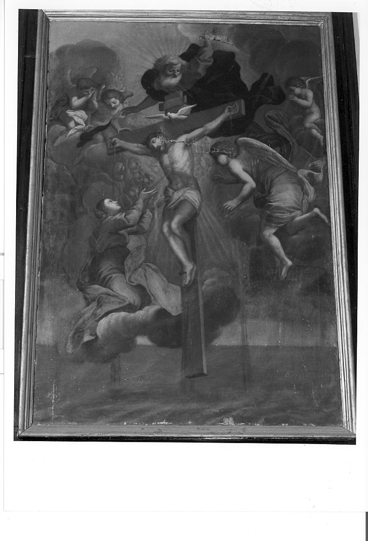 Trinità con Cristo crocifisso e la Madonna (dipinto) - ambito marchigiano (fine sec. XVIII)