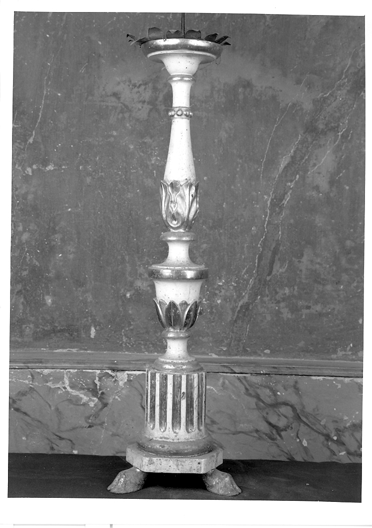 candelabro, serie - manifattura marchigiana (fine/inizio secc. XVIII/ XIX)