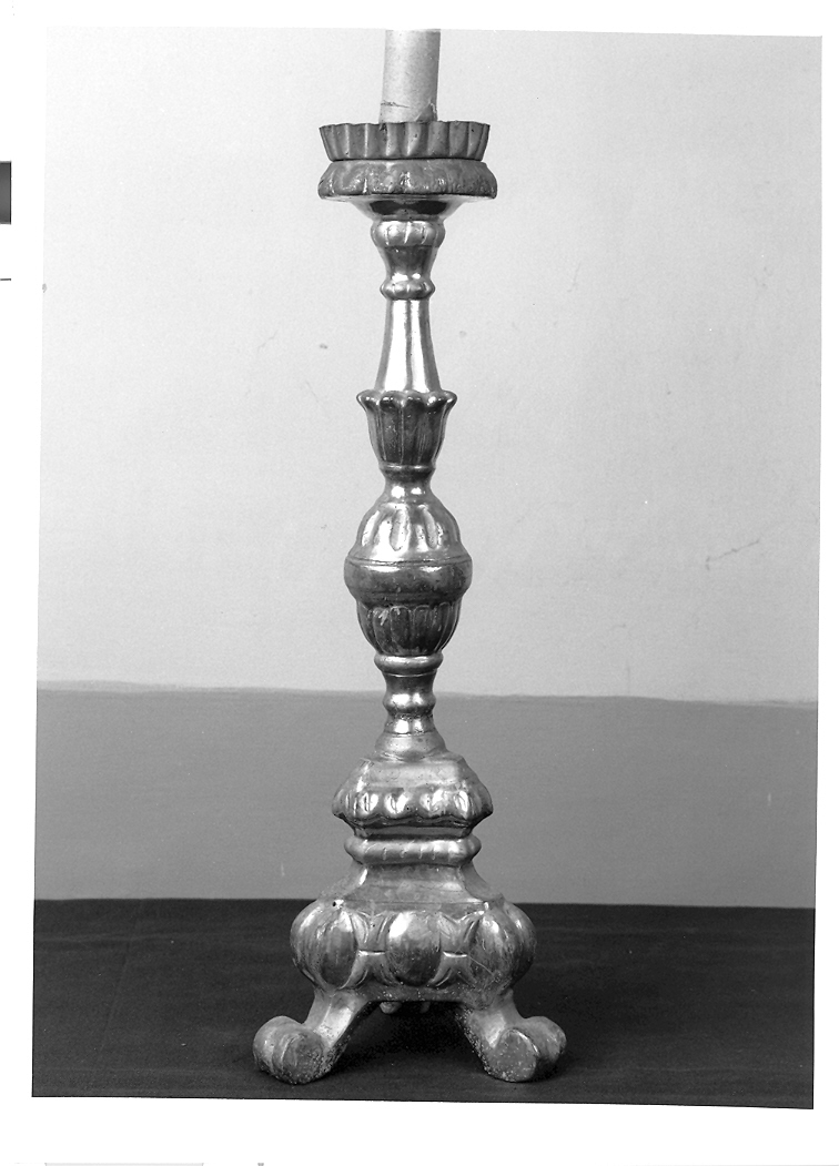 candeliere, serie - manifattura marchigiana (fine/inizio secc. XVIII/ XIX)
