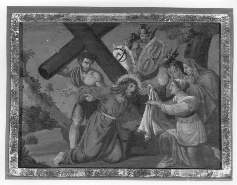 stazione VI: Gesù asciugato dalla Veronica (Via Crucis, elemento d'insieme) - ambito marchigiano (sec. XIX)