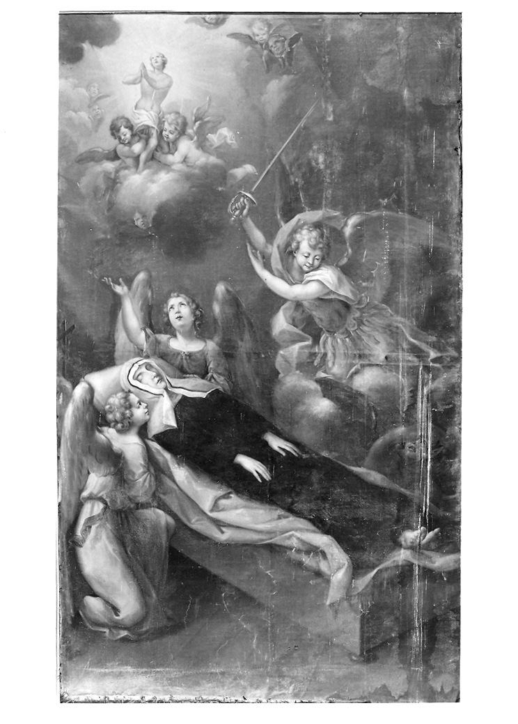 morte di Santa Chiara da Montefalco (dipinto) - ambito marchigiano (sec. XVIII)