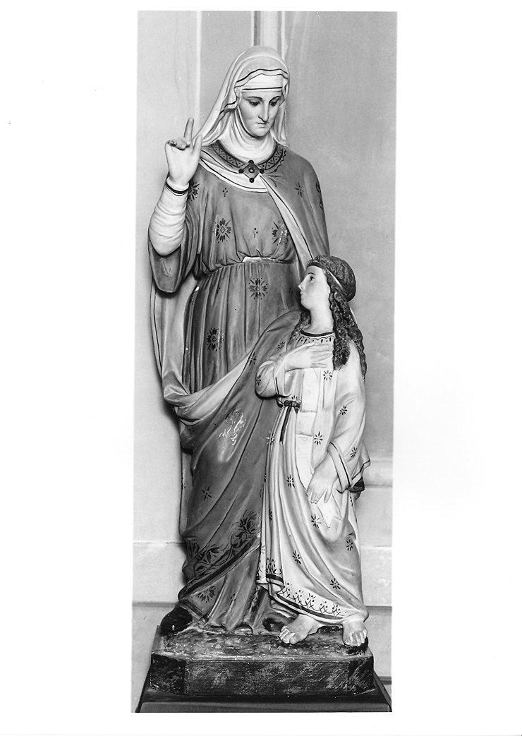 Maria Vergine bambina e Sant'Anna (statua) - manifattura italiana (prima metà sec. XX)