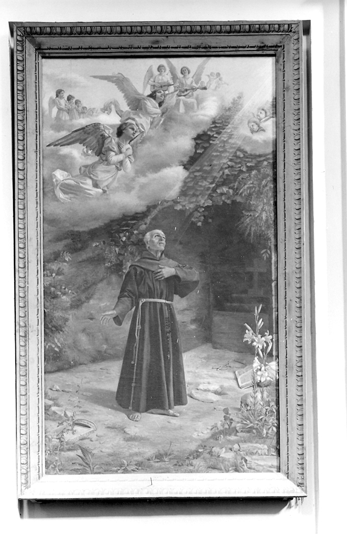 Beato Giovanni Righi in preghiera (dipinto) di Bonci Elia (sec. XX)