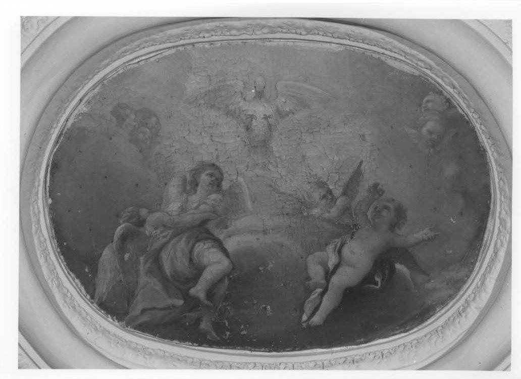 colomba dello Spirito Santo e angeli (dipinto) - ambito marchigiano (prima metà sec. XVIII)