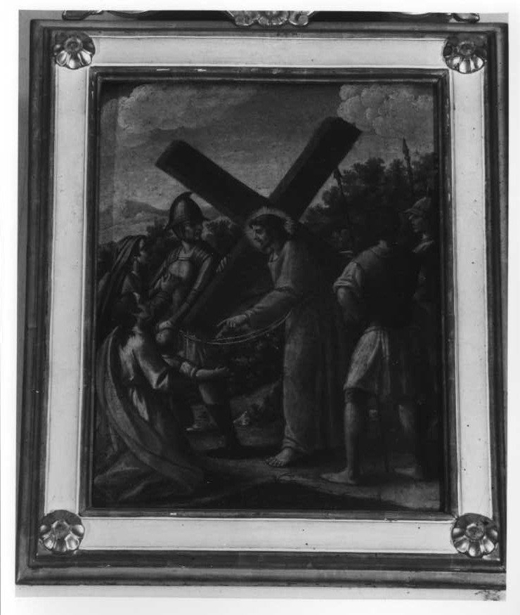 stazione VIII: Gesù consola le donne di Gerusalemme (Via Crucis, elemento d'insieme) - ambito marchigiano (sec. XVIII)