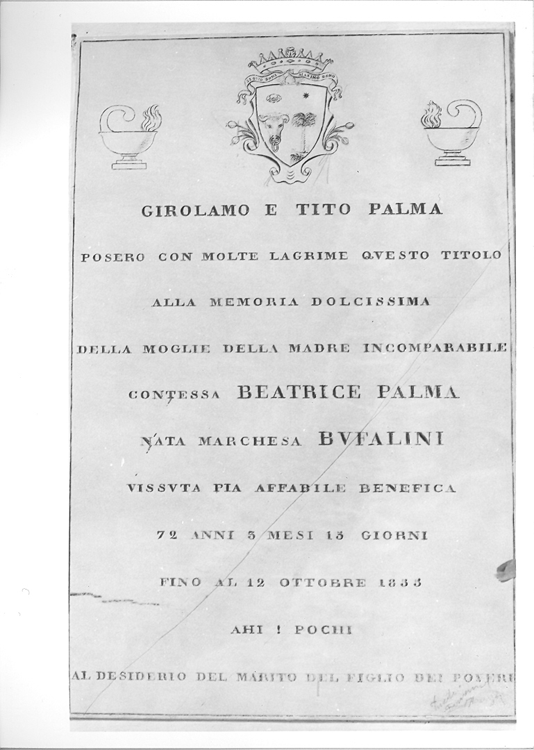 lapide - bottega italiana (sec. XIX)