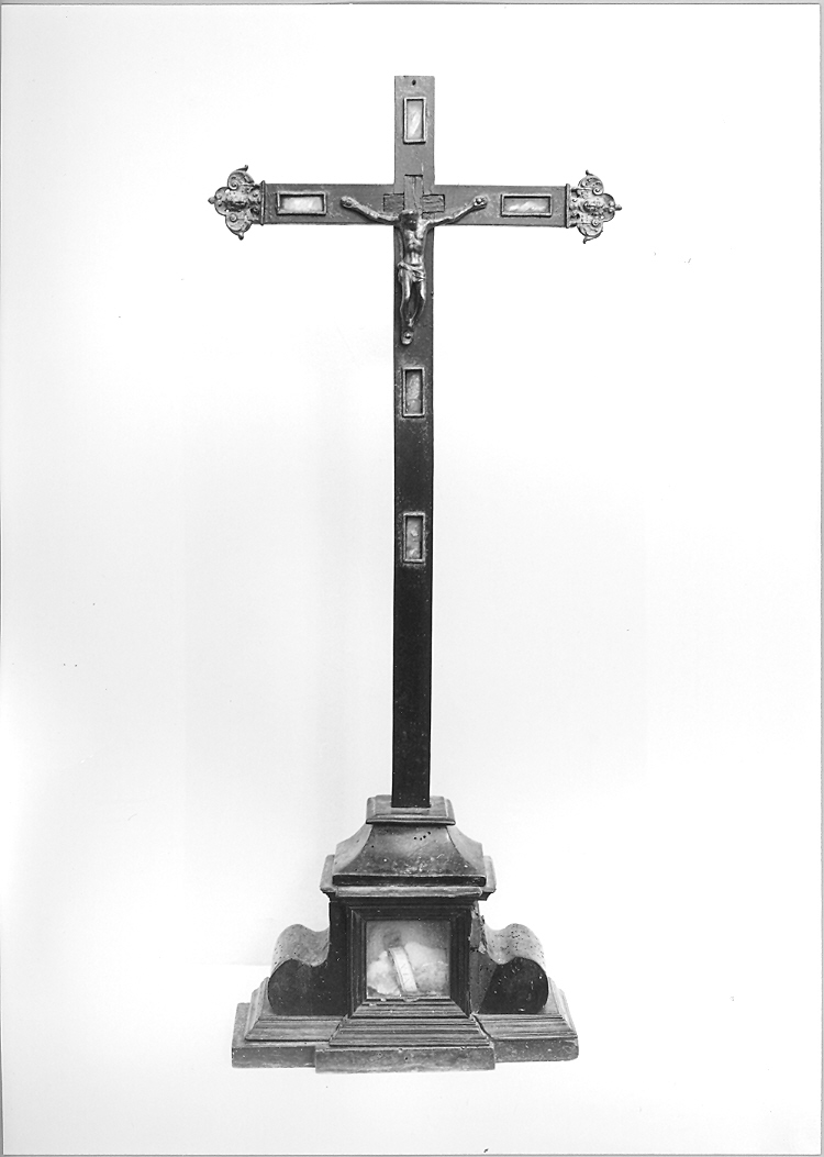reliquiario - a croce - bottega marchigiana (sec. XIX)