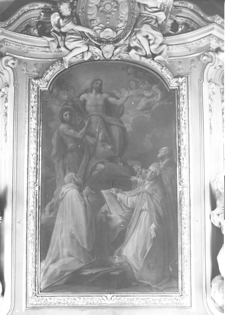Dio Padre in gloria e santi (dipinto) di Mancini Francesco (sec. XVIII)