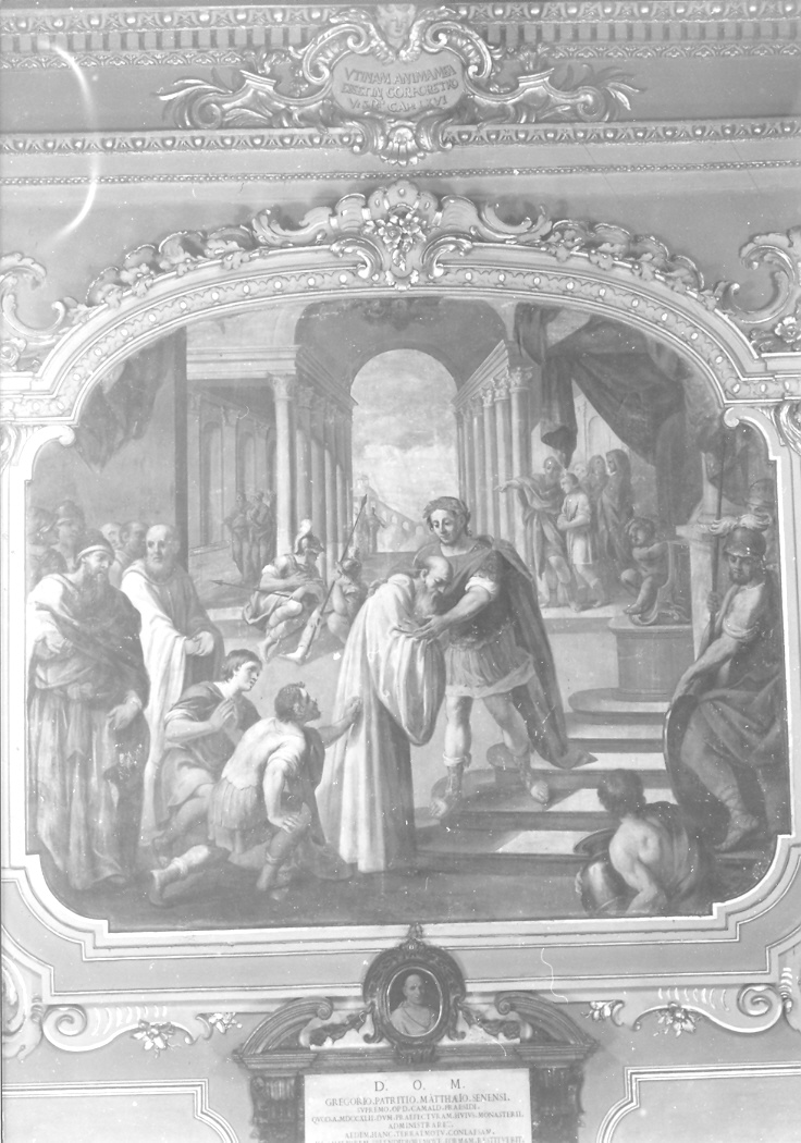 San Romualdo e Enrico II (dipinto) di Malatesta Giuseppe (sec. XVII)