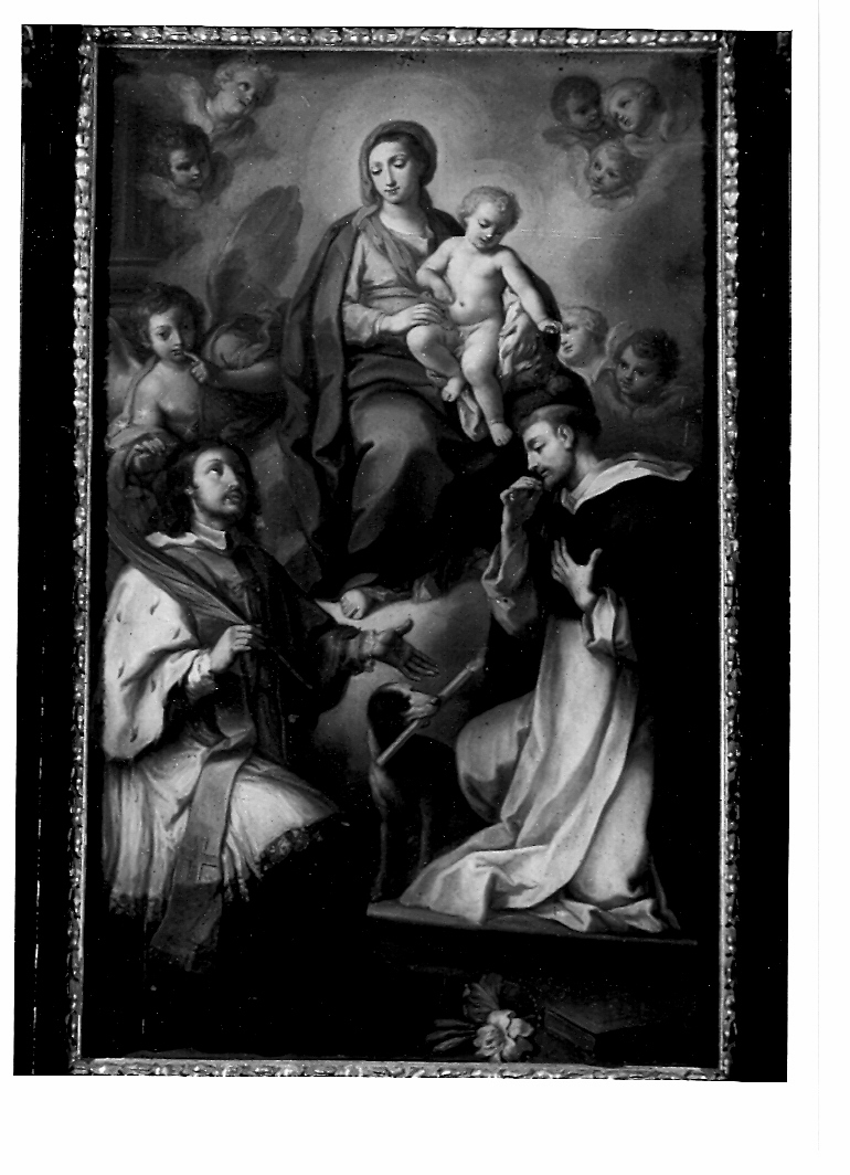 Madonna del Rosario e santi (dipinto) di Pannerio Matteo (prima metà sec. XVIII)