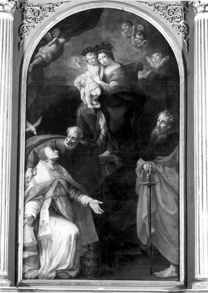 Madonna con Bambino e Santi (dipinto) di Valeri Domenico Luigi (attribuito) (metà sec. XVIII)