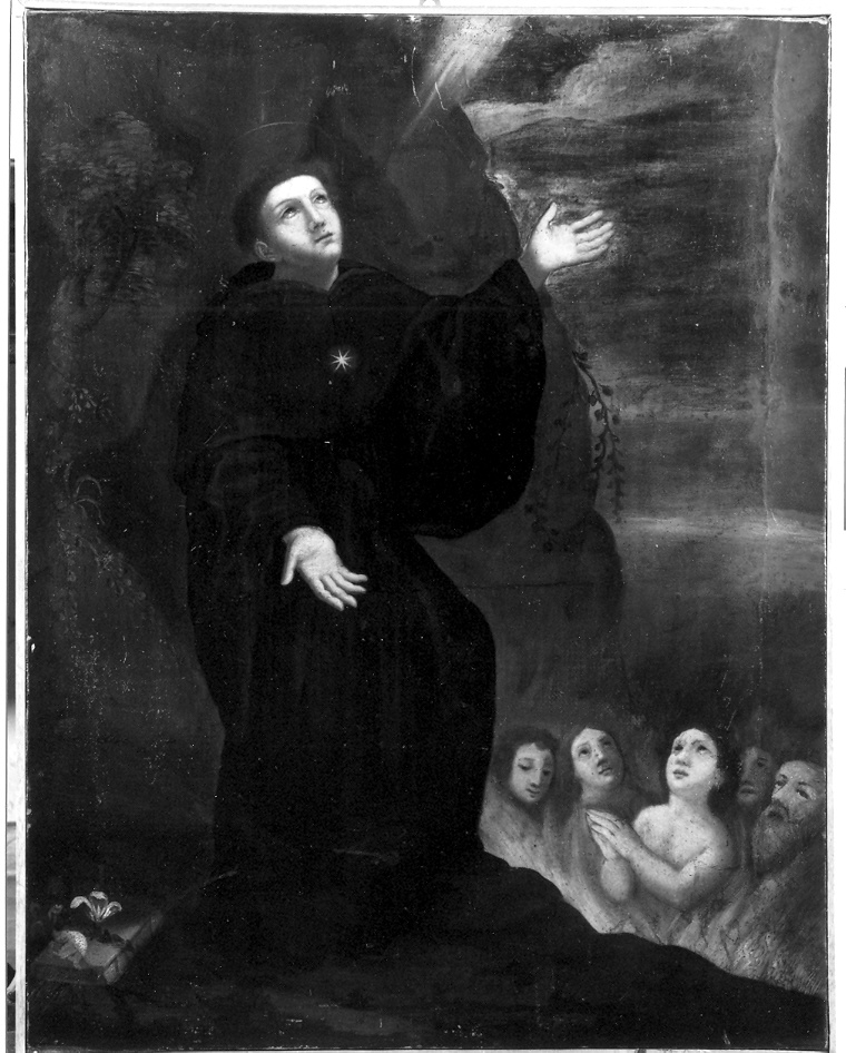 San Nicola da Tolentino intercede per le anime del purgatorio (dipinto) - ambito italiano (sec. XVIII)