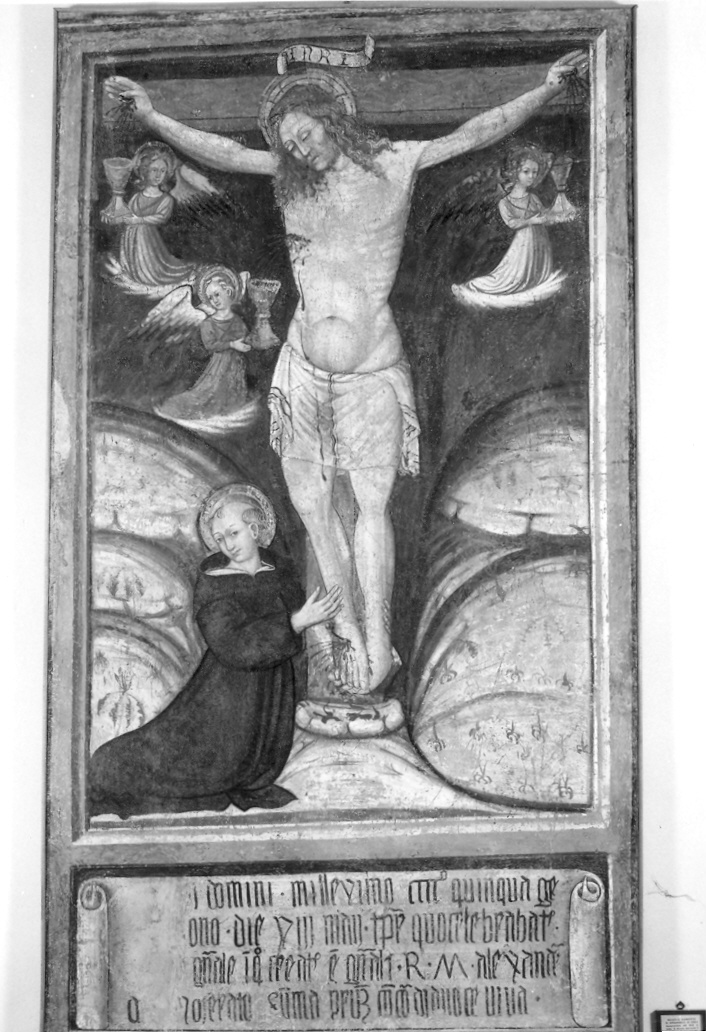 crocifissione e San Nicola (dipinto) - ambito marchigiano (sec. XV)