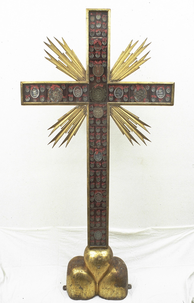 reliquiario - a croce - bottega pesarese (sec. XIX)