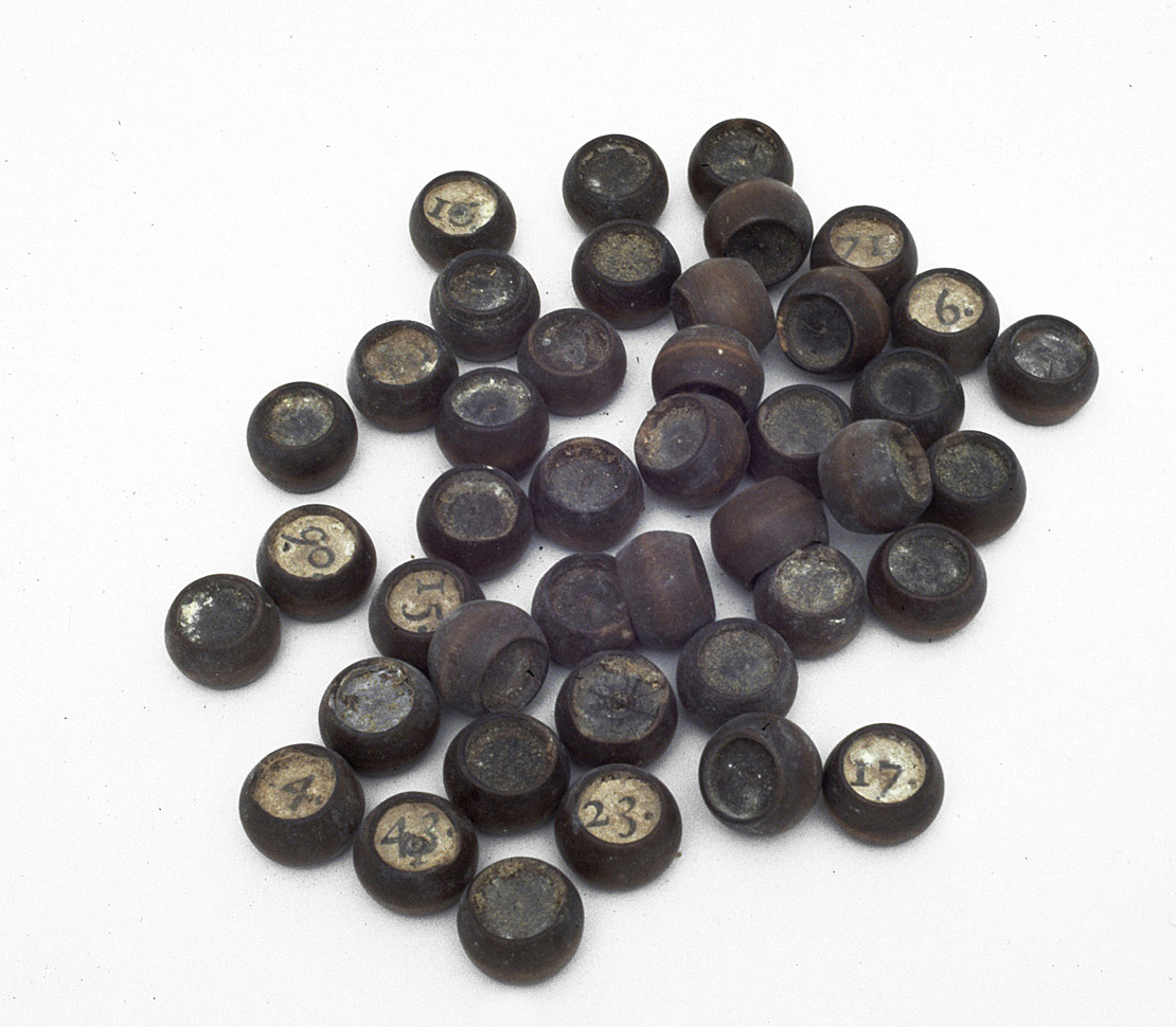 bossolo per votazioni, serie - bottega pesarese (sec. XVIII)