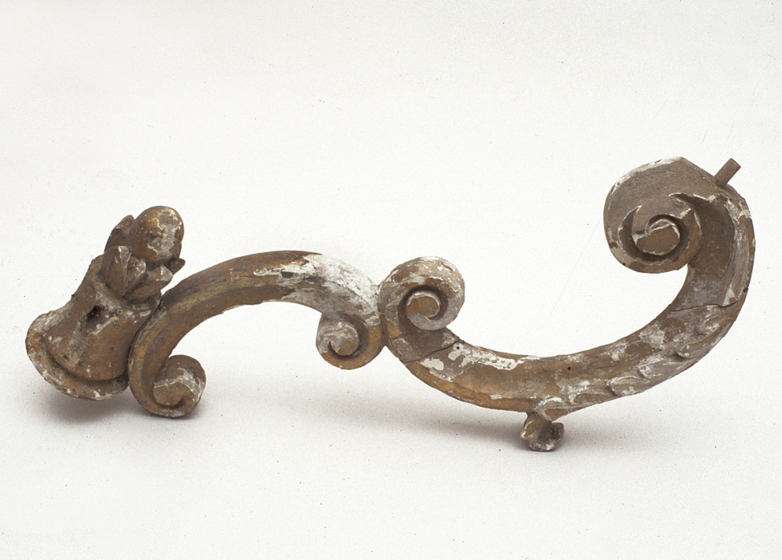 candeliere, frammento - bottega pesarese (sec. XVIII)