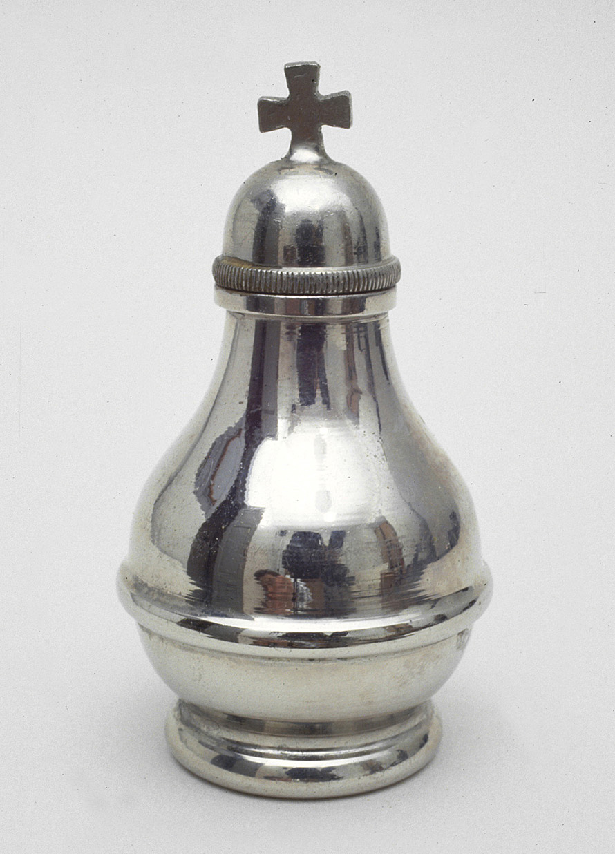 vasetti per oli santi, coppia - produzione italiana (ultimo quarto sec. XIX)