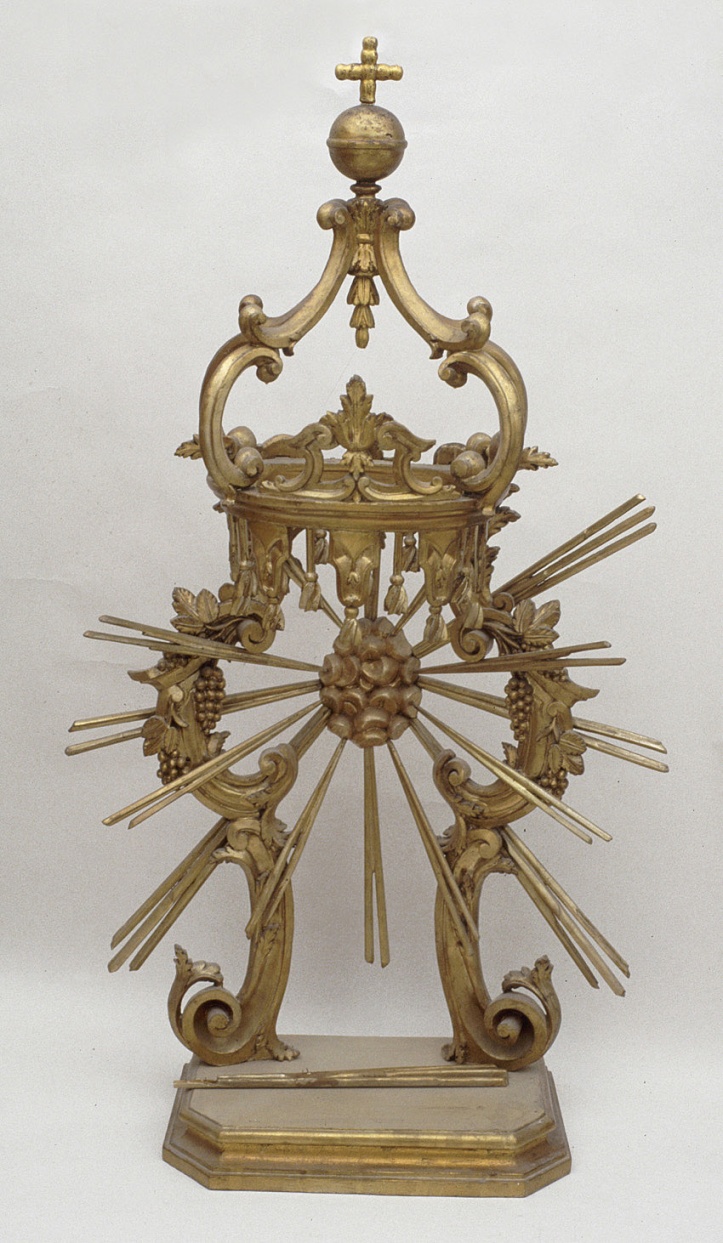 tronetto per esposizione eucaristica - bottega pesarese (prima metà sec. XIX)