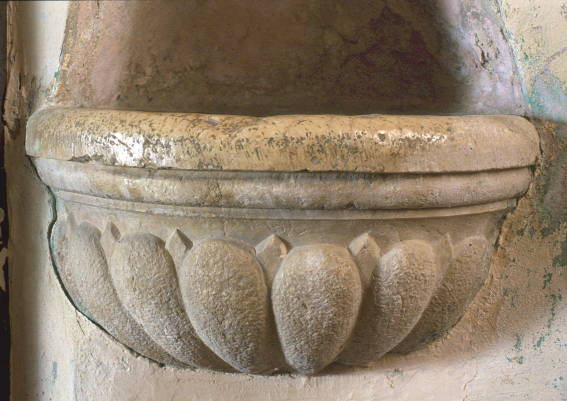 acquasantiera - bottega pesarese (sec. XVII)