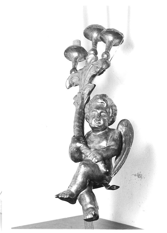 candelabro - a statuetta, coppia - bottega marchigiana (seconda metà sec. XIX)