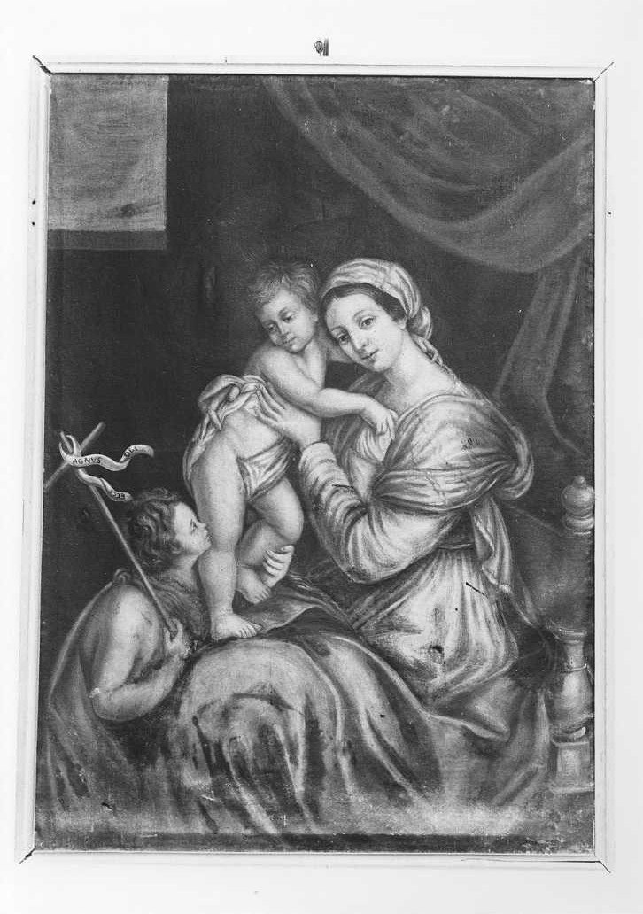 Madonna con Bambino e San Giovannino (dipinto) - ambito marchigiano-romagnolo (metà sec. XIX)