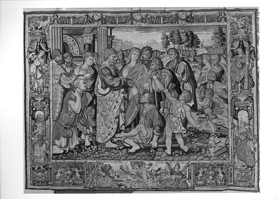 San Pietro guarisce gli infermi con la sua ombra (arazzo) di Mattens Heinrich (primo quarto sec. XVII)