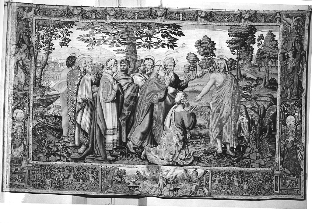 Cristo consegna le chiavi a San Pietro (arazzo) di Mattens Heinrich (primo quarto sec. XVII)
