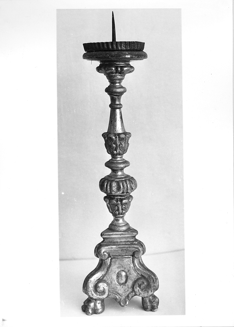 candeliere, serie - bottega marchigiana (fine/inizio secc. XVII/ XVIII)